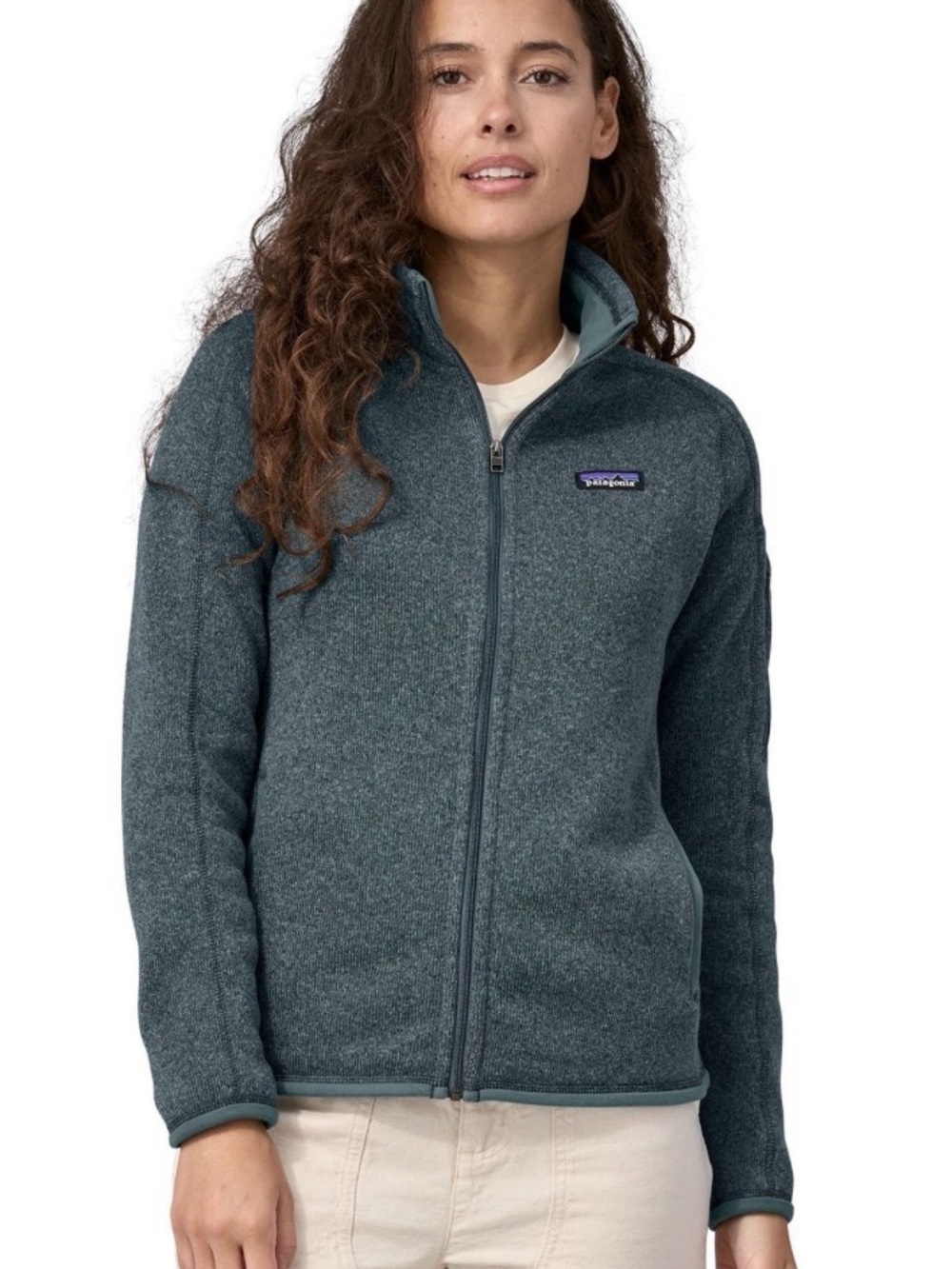 Patagonia Women's Teal-Grey Full-Zip Better Sweater